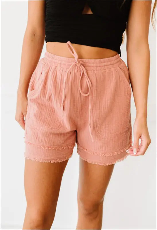 Full Size Frayed Hem Shorts e41 | Emf - Small / Hidden