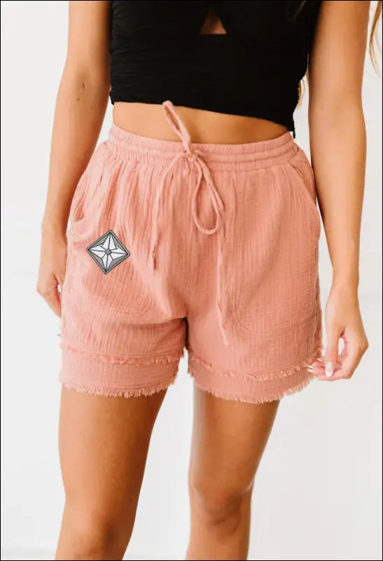 Full Size Frayed Hem Shorts e41 | Emf - Small / Visible