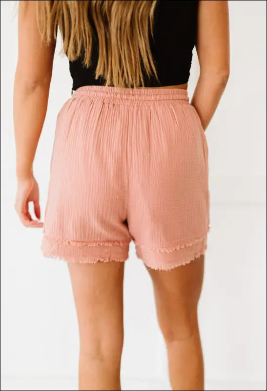 Full Size Frayed Hem Shorts e41 | Emf - Women’s