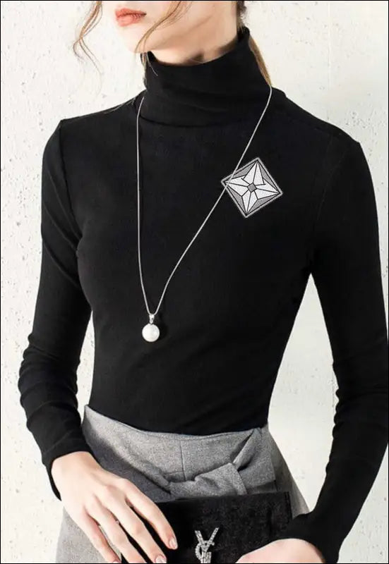 Long Sleeve Turtleneck Shirt e22.0 | Emf - Small / Black