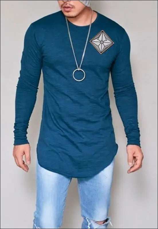 Oversized Long Sleeve Shirt e38.0 | Emf - Small / Blue