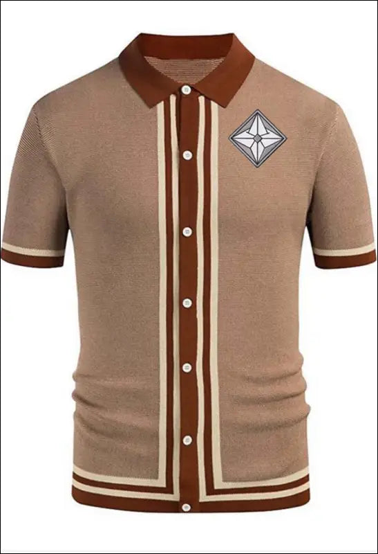 Preppy Lapel Single-Breasted Button Short-Sleeved Knitted