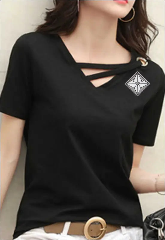 V Neck Shirt e18.0 | Emf - Small / Black / Visible